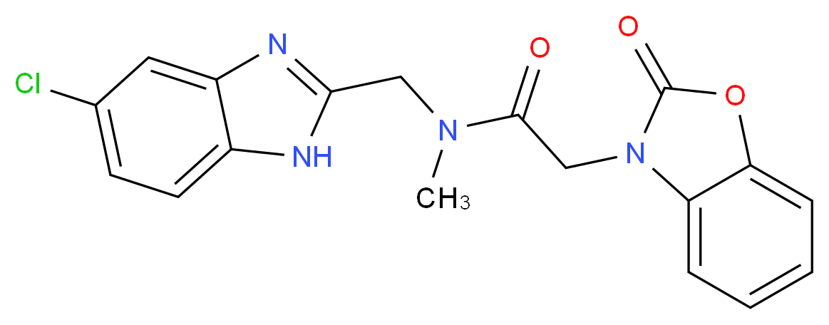 N-[(5-chloro-1H-benzimidazol-2-yl)methyl]-N-methyl-2-(2-oxo-1,3-benzoxazol-3(2H)-yl)acetamide_Molecular_structure_CAS_)