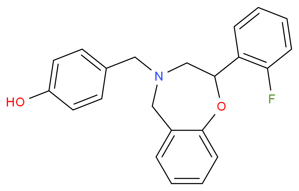 4-{[2-(2-fluorophenyl)-2,3-dihydro-1,4-benzoxazepin-4(5H)-yl]methyl}phenol_Molecular_structure_CAS_)