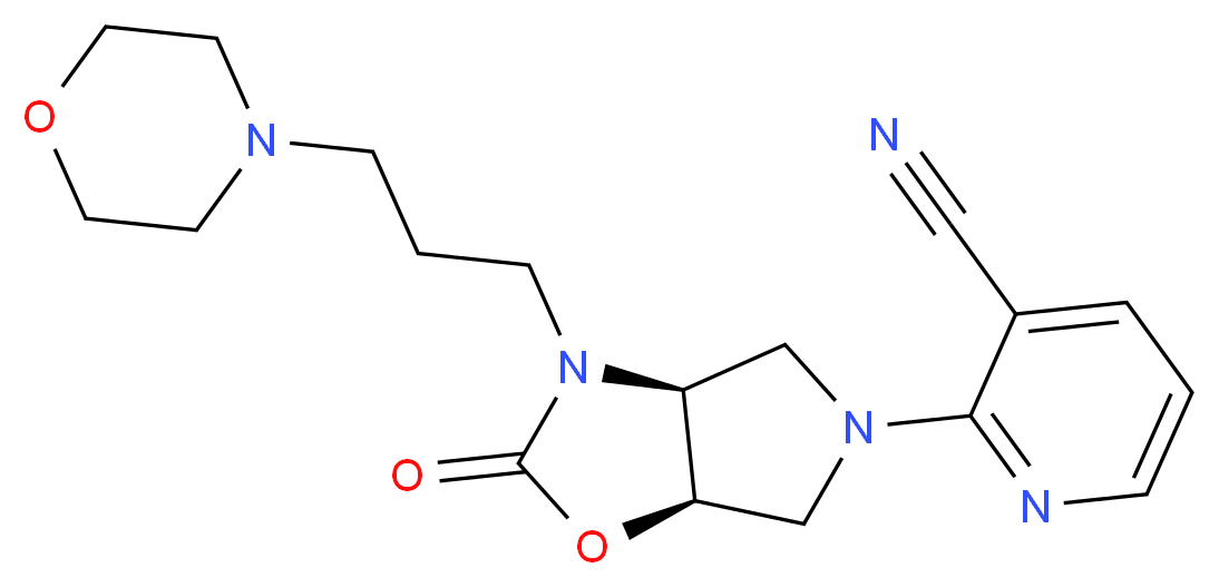 2-[(3aS*,6aR*)-3-(3-morpholin-4-ylpropyl)-2-oxohexahydro-5H-pyrrolo[3,4-d][1,3]oxazol-5-yl]nicotinonitrile_Molecular_structure_CAS_)