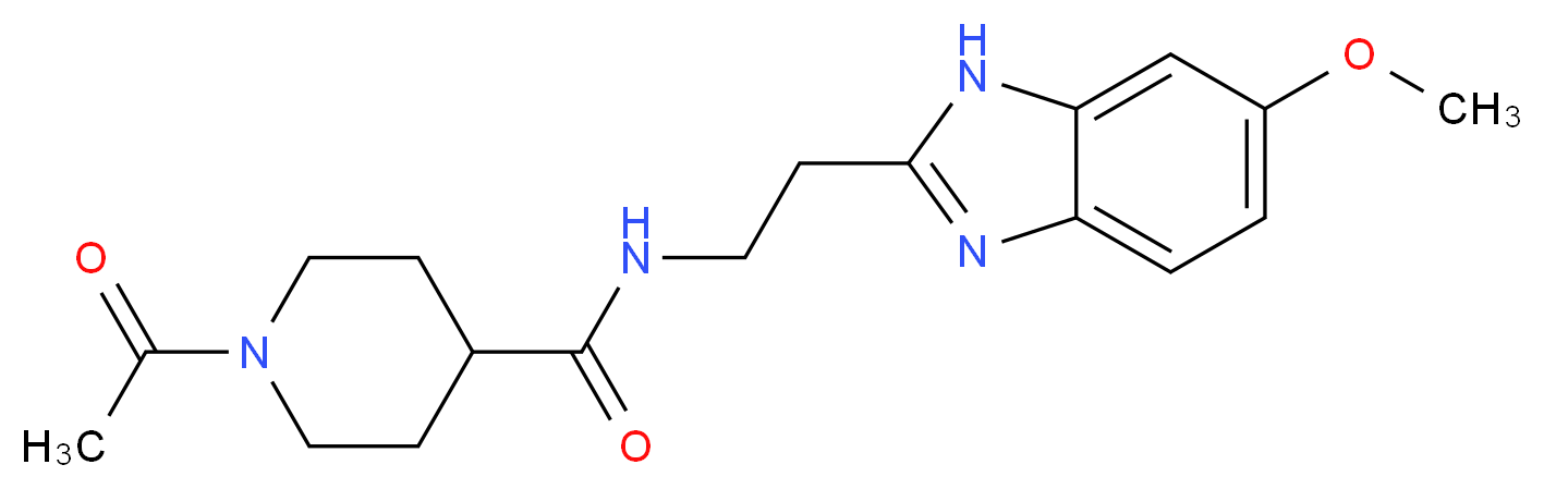 1-acetyl-N-[2-(6-methoxy-1H-benzimidazol-2-yl)ethyl]piperidine-4-carboxamide_Molecular_structure_CAS_)
