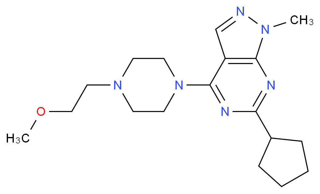 6-cyclopentyl-4-[4-(2-methoxyethyl)-1-piperazinyl]-1-methyl-1H-pyrazolo[3,4-d]pyrimidine_Molecular_structure_CAS_)