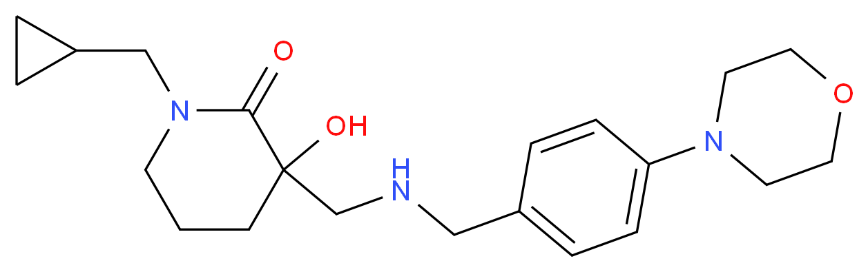 1-(cyclopropylmethyl)-3-hydroxy-3-({[4-(4-morpholinyl)benzyl]amino}methyl)-2-piperidinone_Molecular_structure_CAS_)
