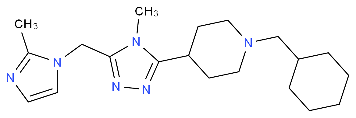 1-(cyclohexylmethyl)-4-{4-methyl-5-[(2-methyl-1H-imidazol-1-yl)methyl]-4H-1,2,4-triazol-3-yl}piperidine_Molecular_structure_CAS_)