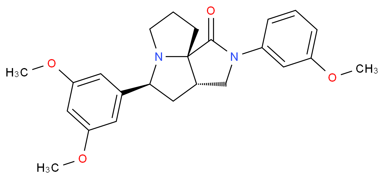 (3aS*,5S*,9aS*)-5-(3,5-dimethoxyphenyl)-2-(3-methoxyphenyl)hexahydro-7H-pyrrolo[3,4-g]pyrrolizin-1(2H)-one_Molecular_structure_CAS_)