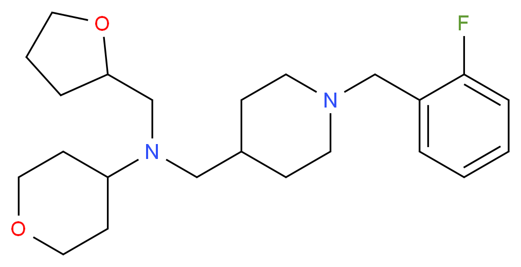N-{[1-(2-fluorobenzyl)-4-piperidinyl]methyl}-N-(tetrahydro-2-furanylmethyl)tetrahydro-2H-pyran-4-amine_Molecular_structure_CAS_)