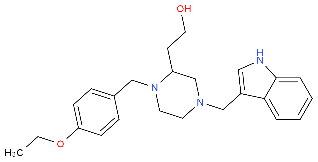 2-[1-(4-ethoxybenzyl)-4-(1H-indol-3-ylmethyl)-2-piperazinyl]ethanol_Molecular_structure_CAS_)