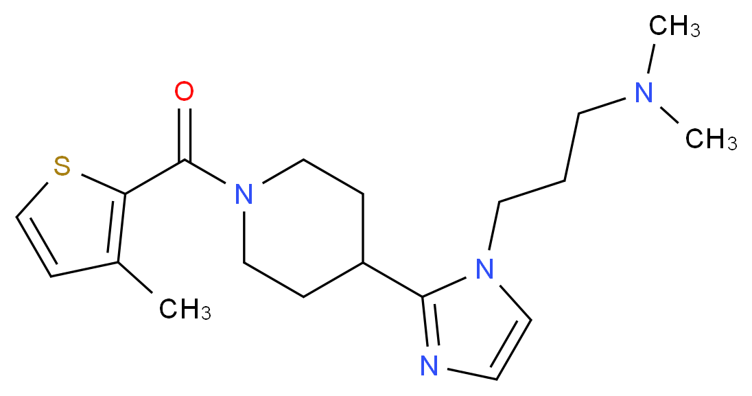 N,N-dimethyl-3-(2-{1-[(3-methyl-2-thienyl)carbonyl]piperidin-4-yl}-1H-imidazol-1-yl)propan-1-amine_Molecular_structure_CAS_)