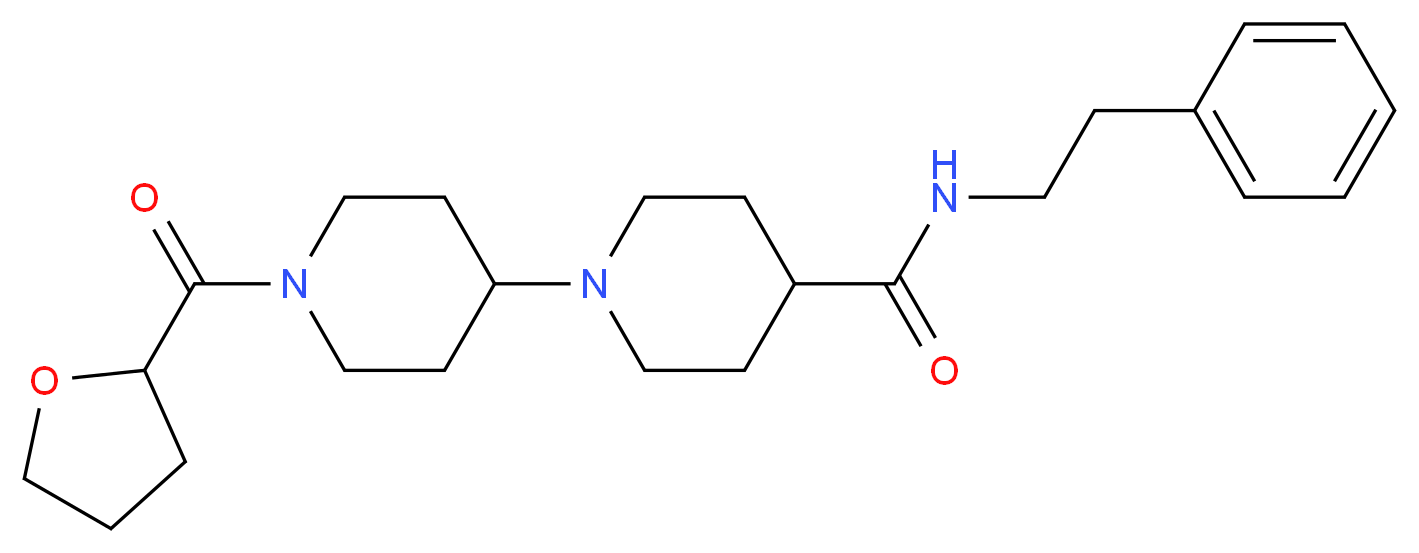 N-(2-phenylethyl)-1'-(tetrahydro-2-furanylcarbonyl)-1,4'-bipiperidine-4-carboxamide_Molecular_structure_CAS_)
