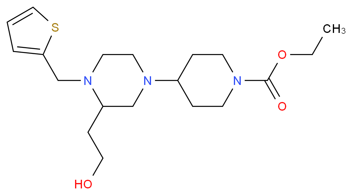 ethyl 4-[3-(2-hydroxyethyl)-4-(2-thienylmethyl)-1-piperazinyl]-1-piperidinecarboxylate_Molecular_structure_CAS_)