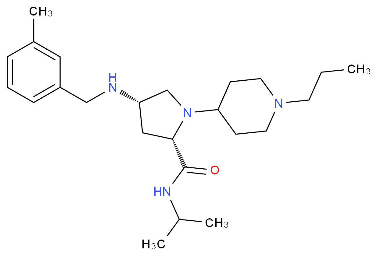 (4S)-N-isopropyl-4-[(3-methylbenzyl)amino]-1-(1-propyl-4-piperidinyl)-L-prolinamide_Molecular_structure_CAS_)