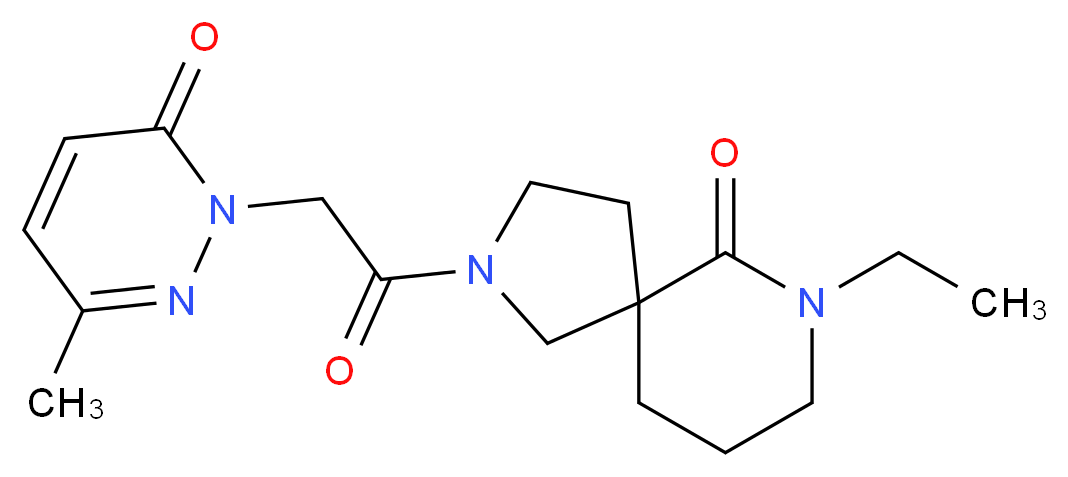 7-ethyl-2-[(3-methyl-6-oxo-1(6H)-pyridazinyl)acetyl]-2,7-diazaspiro[4.5]decan-6-one_Molecular_structure_CAS_)