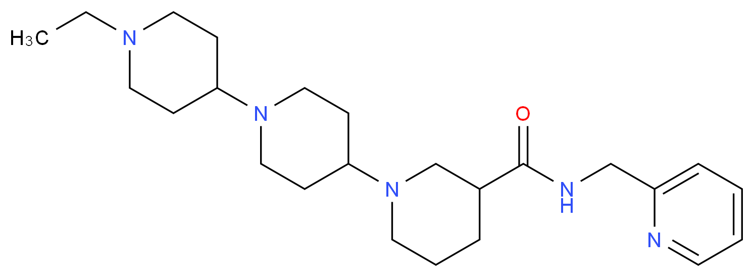 1''-ethyl-N-(pyridin-2-ylmethyl)-1,4':1',4''-terpiperidine-3-carboxamide_Molecular_structure_CAS_)