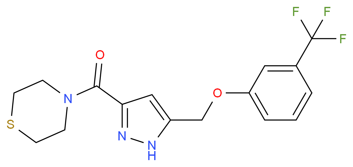 4-[(5-{[3-(trifluoromethyl)phenoxy]methyl}-1H-pyrazol-3-yl)carbonyl]thiomorpholine_Molecular_structure_CAS_)