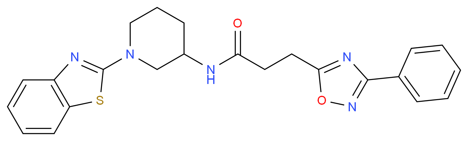 N-[1-(1,3-benzothiazol-2-yl)-3-piperidinyl]-3-(3-phenyl-1,2,4-oxadiazol-5-yl)propanamide_Molecular_structure_CAS_)