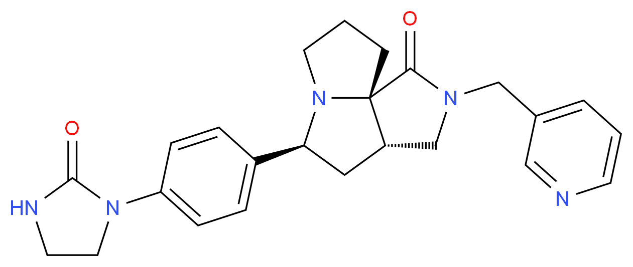 (3aS*,5S*,9aS*)-5-[4-(2-oxo-1-imidazolidinyl)phenyl]-2-(3-pyridinylmethyl)hexahydro-7H-pyrrolo[3,4-g]pyrrolizin-1(2H)-one_Molecular_structure_CAS_)