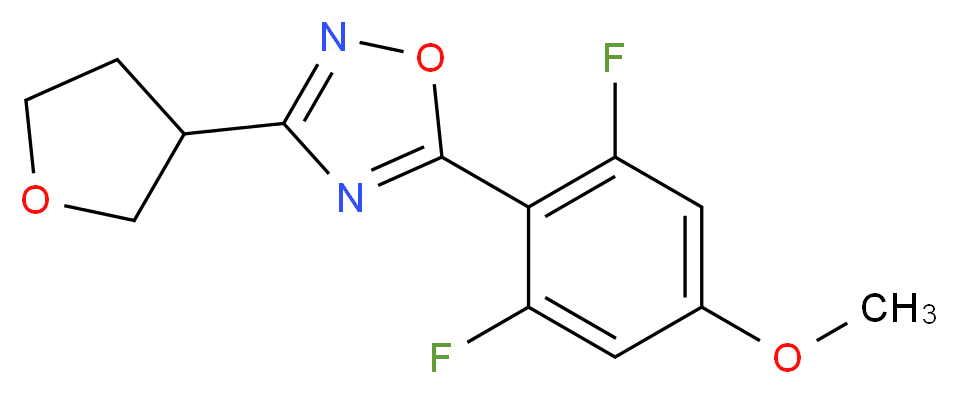 5-(2,6-difluoro-4-methoxyphenyl)-3-(tetrahydrofuran-3-yl)-1,2,4-oxadiazole_Molecular_structure_CAS_)