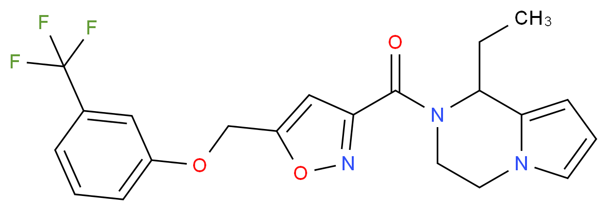1-ethyl-2-[(5-{[3-(trifluoromethyl)phenoxy]methyl}-3-isoxazolyl)carbonyl]-1,2,3,4-tetrahydropyrrolo[1,2-a]pyrazine_Molecular_structure_CAS_)