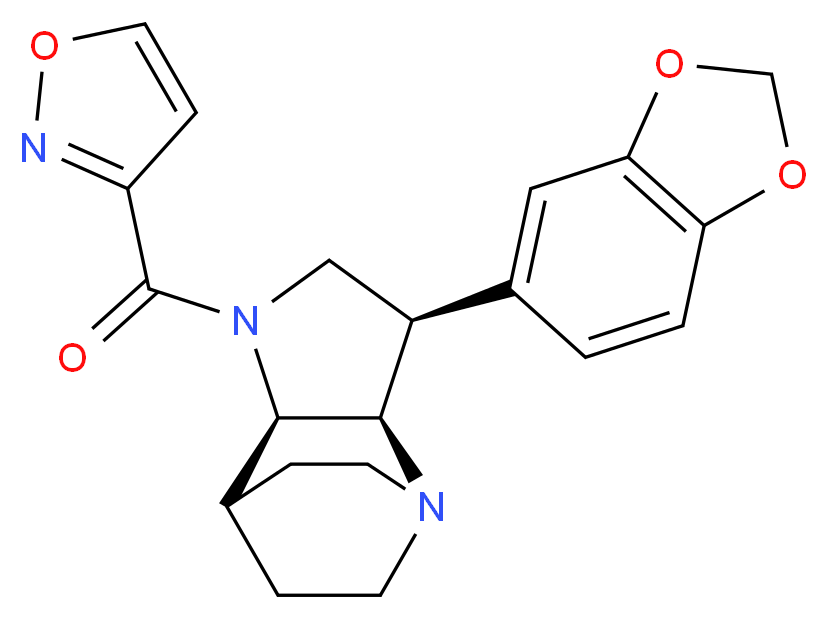 (3R*,3aR*,7aR*)-3-(1,3-benzodioxol-5-yl)-1-(isoxazol-3-ylcarbonyl)octahydro-4,7-ethanopyrrolo[3,2-b]pyridine_Molecular_structure_CAS_)