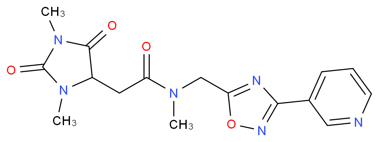2-(1,3-dimethyl-2,5-dioxo-4-imidazolidinyl)-N-methyl-N-{[3-(3-pyridinyl)-1,2,4-oxadiazol-5-yl]methyl}acetamide_Molecular_structure_CAS_)
