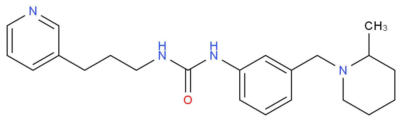 N-{3-[(2-methylpiperidin-1-yl)methyl]phenyl}-N'-(3-pyridin-3-ylpropyl)urea_Molecular_structure_CAS_)