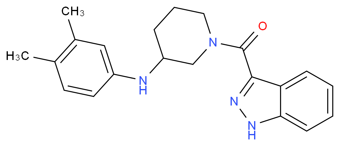N-(3,4-dimethylphenyl)-1-(1H-indazol-3-ylcarbonyl)-3-piperidinamine_Molecular_structure_CAS_)