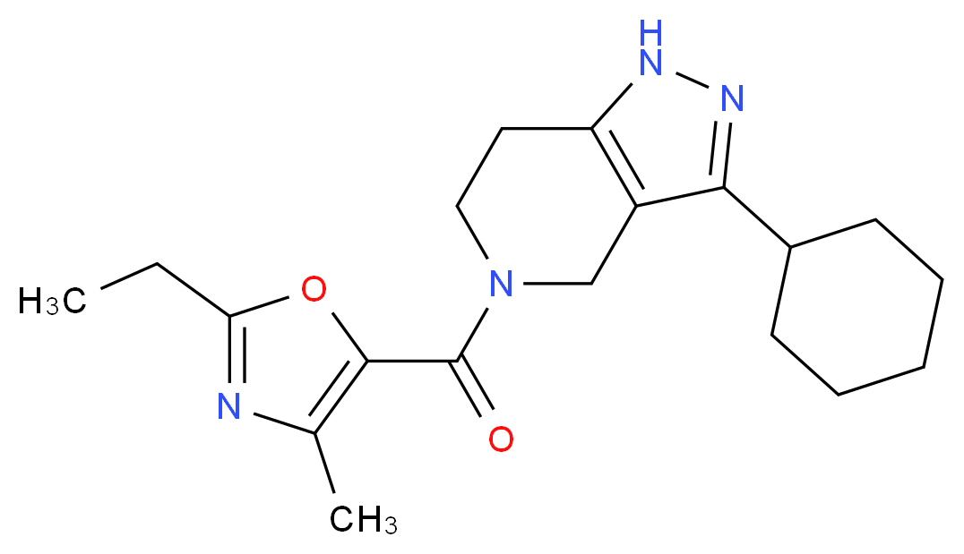 3-cyclohexyl-5-[(2-ethyl-4-methyl-1,3-oxazol-5-yl)carbonyl]-4,5,6,7-tetrahydro-1H-pyrazolo[4,3-c]pyridine_Molecular_structure_CAS_)