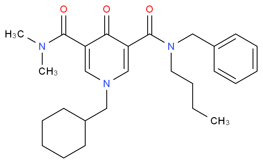 N-benzyl-N-butyl-1-(cyclohexylmethyl)-N',N'-dimethyl-4-oxo-1,4-dihydro-3,5-pyridinedicarboxamide_Molecular_structure_CAS_)