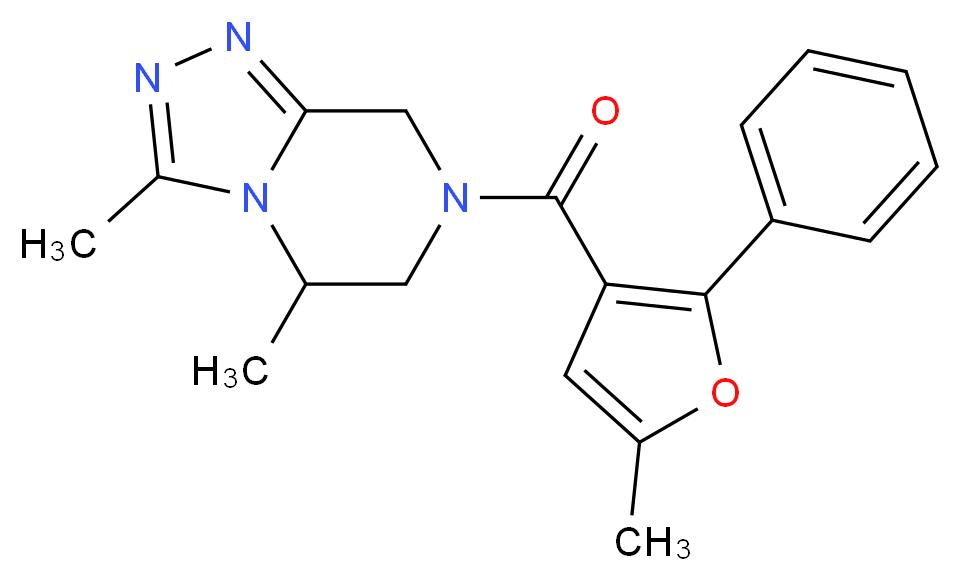 3,5-dimethyl-7-(5-methyl-2-phenyl-3-furoyl)-5,6,7,8-tetrahydro[1,2,4]triazolo[4,3-a]pyrazine_Molecular_structure_CAS_)