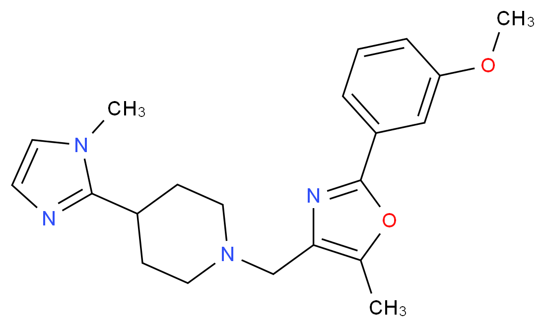 1-{[2-(3-methoxyphenyl)-5-methyl-1,3-oxazol-4-yl]methyl}-4-(1-methyl-1H-imidazol-2-yl)piperidine_Molecular_structure_CAS_)