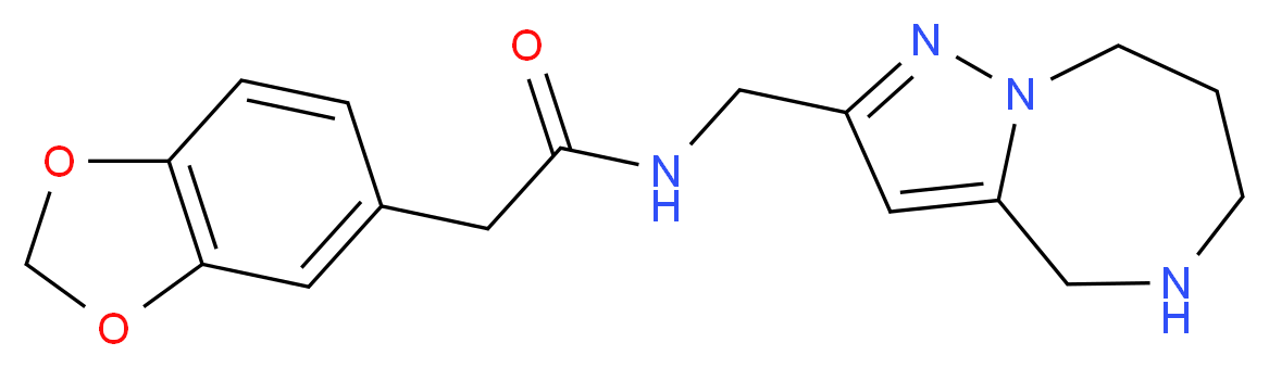 2-(1,3-benzodioxol-5-yl)-N-(5,6,7,8-tetrahydro-4H-pyrazolo[1,5-a][1,4]diazepin-2-ylmethyl)acetamide_Molecular_structure_CAS_)