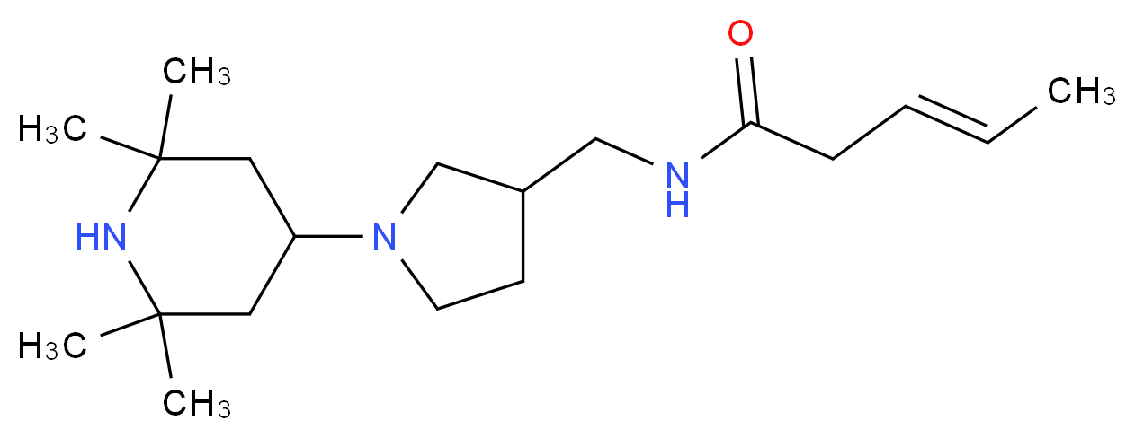 (3E)-N-{[1-(2,2,6,6-tetramethylpiperidin-4-yl)pyrrolidin-3-yl]methyl}pent-3-enamide_Molecular_structure_CAS_)