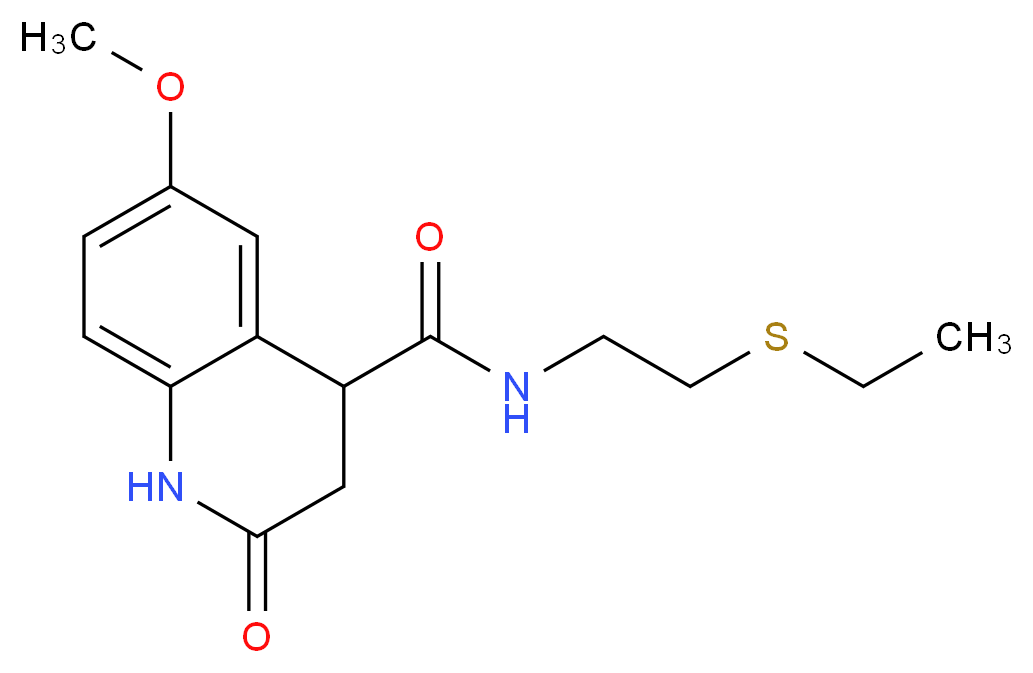 N-[2-(ethylthio)ethyl]-6-methoxy-2-oxo-1,2,3,4-tetrahydro-4-quinolinecarboxamide_Molecular_structure_CAS_)