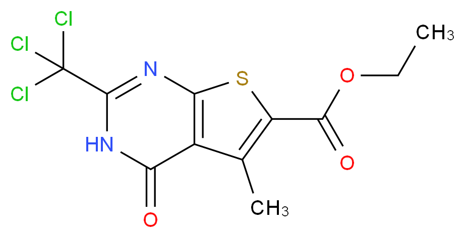 5-Methyl-4-oxo-2-trichloromethyl-3,4-dihydro-thieno[2,3-d]pyrimidine-6-carboxylic acid ethyl ester_Molecular_structure_CAS_)