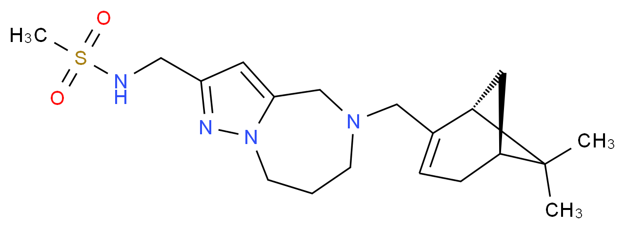 N-[(5-{[(1R,5S)-6,6-dimethylbicyclo[3.1.1]hept-2-en-2-yl]methyl}-5,6,7,8-tetrahydro-4H-pyrazolo[1,5-a][1,4]diazepin-2-yl)methyl]methanesulfonamide_Molecular_structure_CAS_)