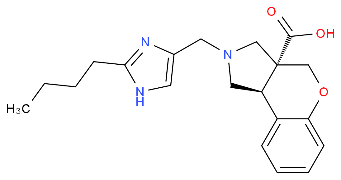 (3aR*,9bR*)-2-[(2-butyl-1H-imidazol-4-yl)methyl]-1,2,3,9b-tetrahydrochromeno[3,4-c]pyrrole-3a(4H)-carboxylic acid_Molecular_structure_CAS_)