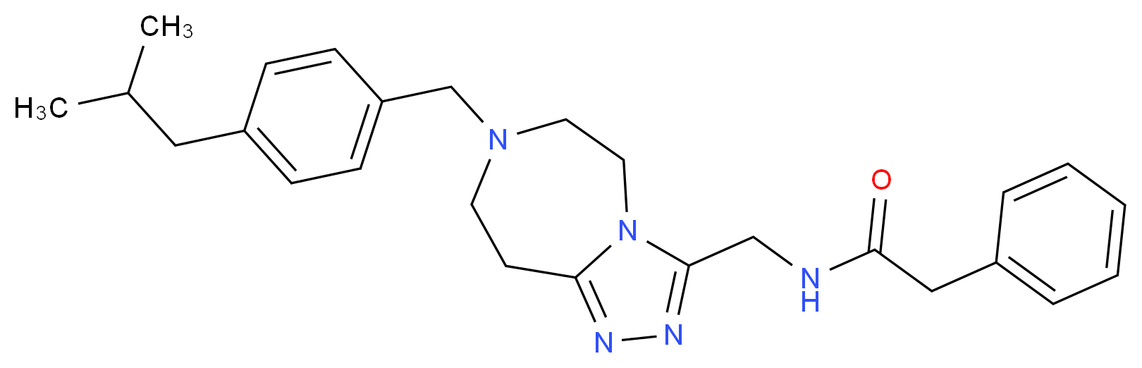 N-{[7-(4-isobutylbenzyl)-6,7,8,9-tetrahydro-5H-[1,2,4]triazolo[4,3-d][1,4]diazepin-3-yl]methyl}-2-phenylacetamide_Molecular_structure_CAS_)