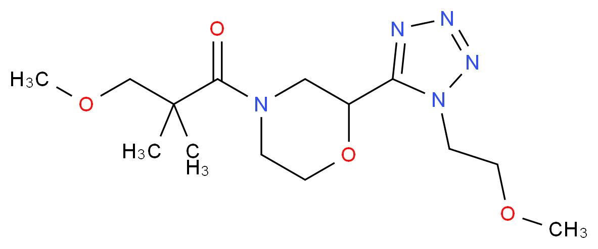 4-(3-methoxy-2,2-dimethylpropanoyl)-2-[1-(2-methoxyethyl)-1H-tetrazol-5-yl]morpholine_Molecular_structure_CAS_)