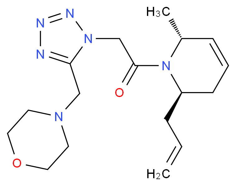 4-[(1-{2-[(2R*,6R*)-2-allyl-6-methyl-3,6-dihydro-1(2H)-pyridinyl]-2-oxoethyl}-1H-tetrazol-5-yl)methyl]morpholine_Molecular_structure_CAS_)