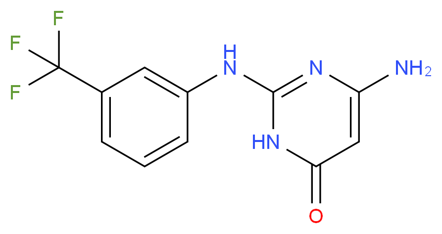6-Amino-2-{[3-(trifluoromethyl)phenyl]-amino}pyrimidin-4(3H)-one_Molecular_structure_CAS_)