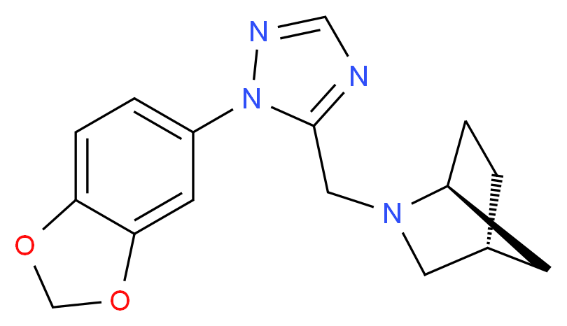 (1S*,4R*)-2-{[1-(1,3-benzodioxol-5-yl)-1H-1,2,4-triazol-5-yl]methyl}-2-azabicyclo[2.2.1]heptane_Molecular_structure_CAS_)