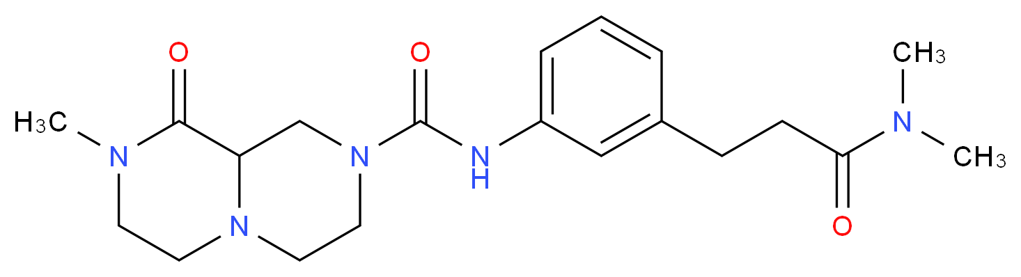 N-{3-[3-(dimethylamino)-3-oxopropyl]phenyl}-8-methyl-9-oxooctahydro-2H-pyrazino[1,2-a]pyrazine-2-carboxamide_Molecular_structure_CAS_)