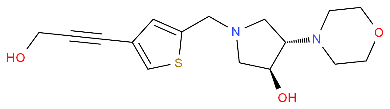 (3S*,4S*)-1-{[4-(3-hydroxy-1-propyn-1-yl)-2-thienyl]methyl}-4-(4-morpholinyl)-3-pyrrolidinol_Molecular_structure_CAS_)