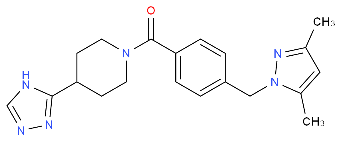 1-{4-[(3,5-dimethyl-1H-pyrazol-1-yl)methyl]benzoyl}-4-(4H-1,2,4-triazol-3-yl)piperidine_Molecular_structure_CAS_)