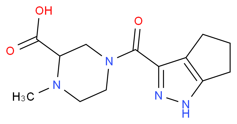 1-methyl-4-(1,4,5,6-tetrahydrocyclopenta[c]pyrazol-3-ylcarbonyl)piperazine-2-carboxylic acid_Molecular_structure_CAS_)
