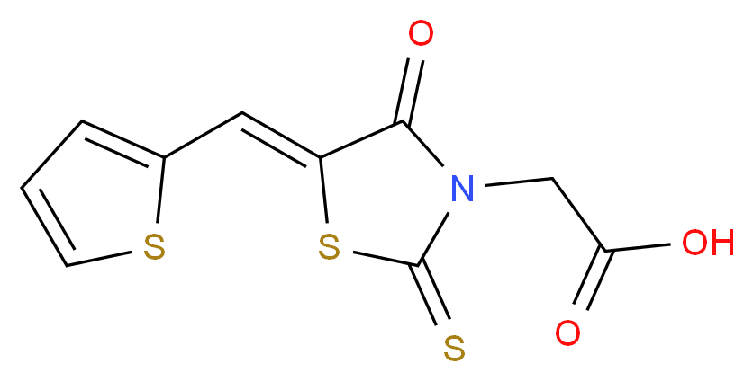 (4-Oxo-5-thiophen-2-ylmethylene-2-thioxo-thiazolidin-3-yl)-acetic acid_Molecular_structure_CAS_82158-62-1)