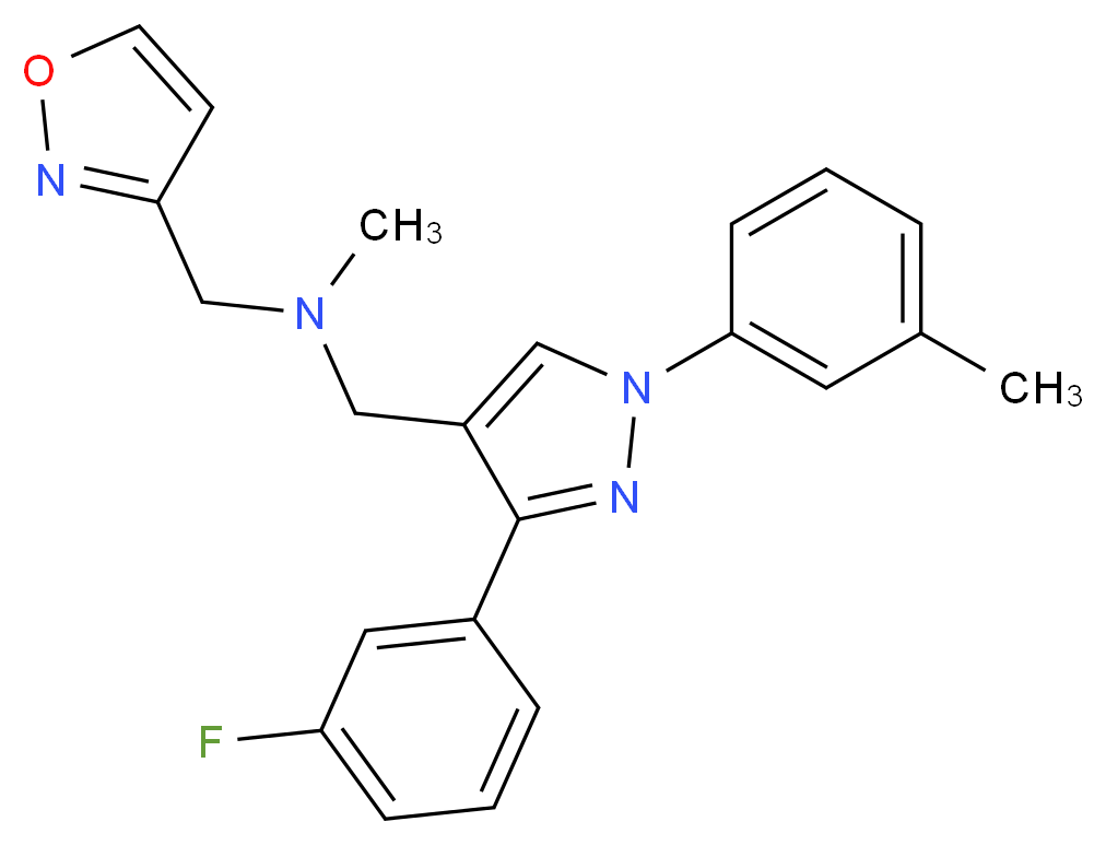 1-[3-(3-fluorophenyl)-1-(3-methylphenyl)-1H-pyrazol-4-yl]-N-(3-isoxazolylmethyl)-N-methylmethanamine_Molecular_structure_CAS_)