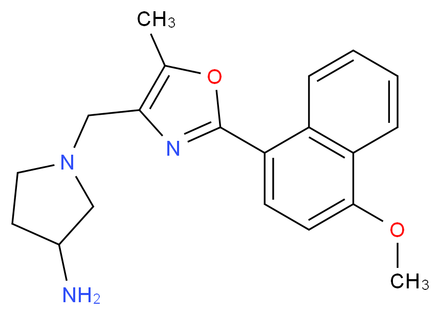 1-{[2-(4-methoxy-1-naphthyl)-5-methyl-1,3-oxazol-4-yl]methyl}pyrrolidin-3-amine_Molecular_structure_CAS_)