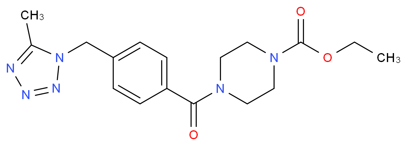 ethyl 4-{4-[(5-methyl-1H-tetrazol-1-yl)methyl]benzoyl}piperazine-1-carboxylate_Molecular_structure_CAS_)