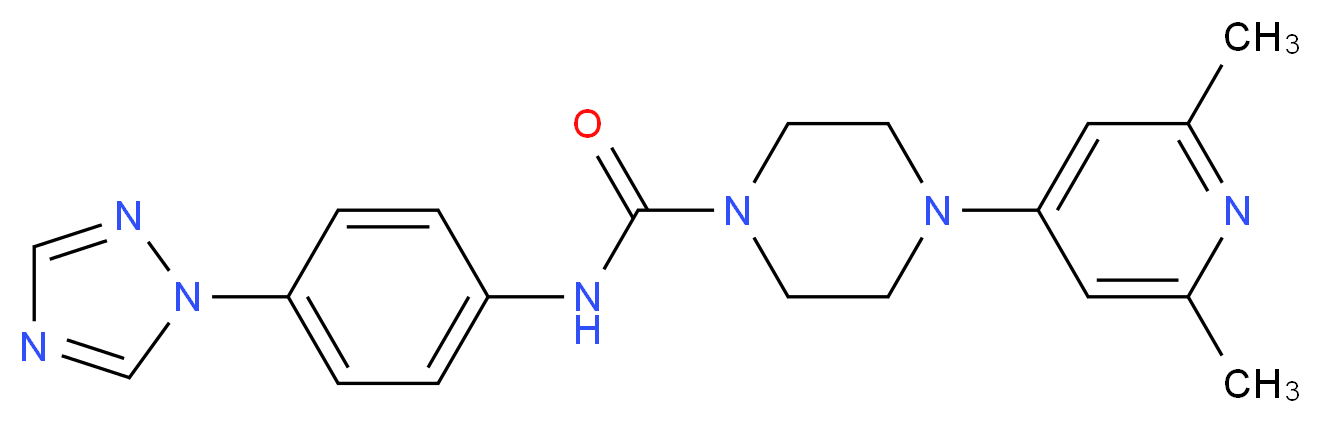 4-(2,6-dimethylpyridin-4-yl)-N-[4-(1H-1,2,4-triazol-1-yl)phenyl]piperazine-1-carboxamide_Molecular_structure_CAS_)
