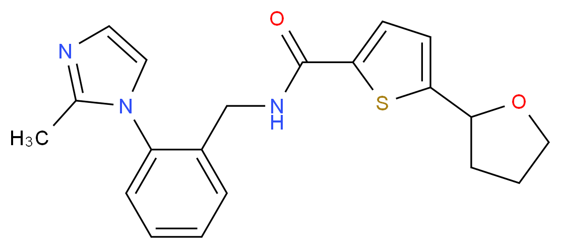N-[2-(2-methyl-1H-imidazol-1-yl)benzyl]-5-(tetrahydro-2-furanyl)-2-thiophenecarboxamide_Molecular_structure_CAS_)